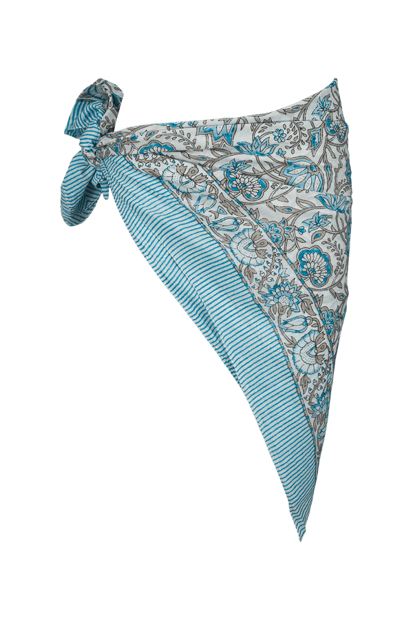 Le Paréo - Flower print - Turquoise