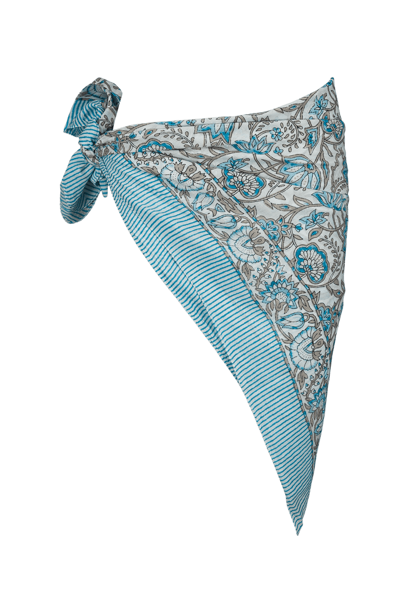 Le Paréo - Flower print - Turquoise