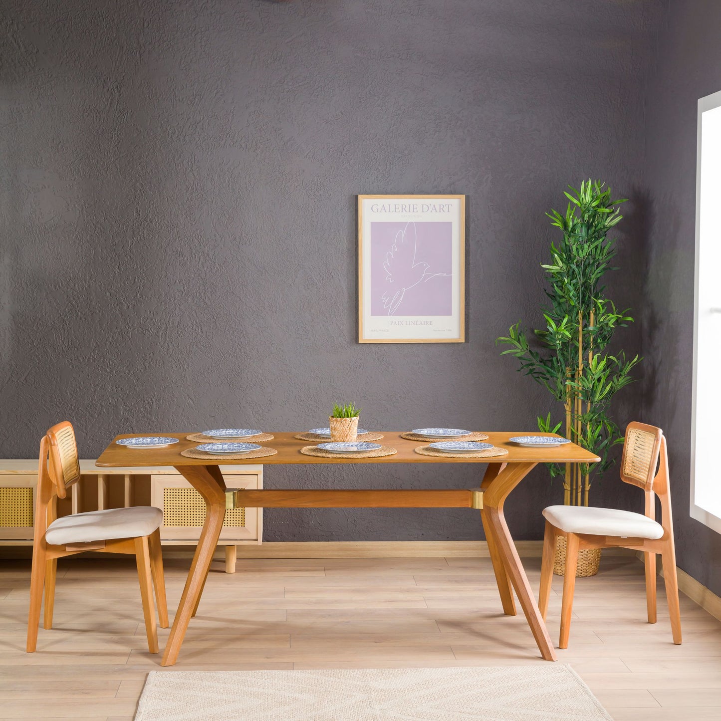 Modern Rectangle Dining Table with Butterfly Legs