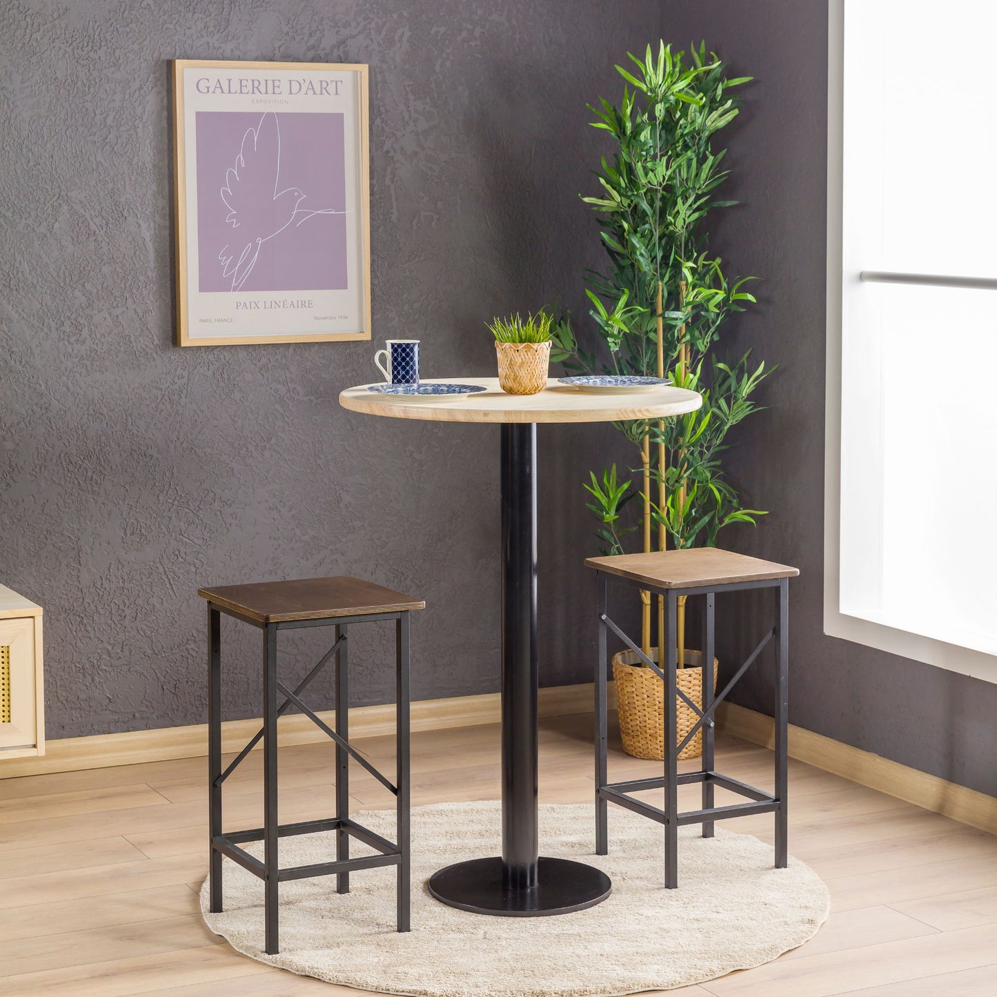 Rustic Bistro Table – Solid Pine Wood