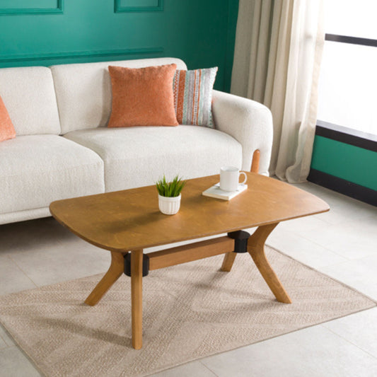 Modern Rectangle Coffee Table with Solid Wood Butterfly Legs