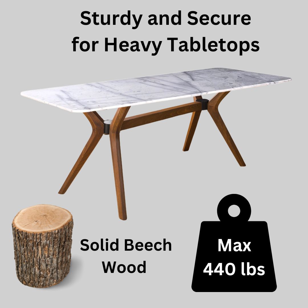 Solid Wood Rectangle Dining Table Base 4-Legs